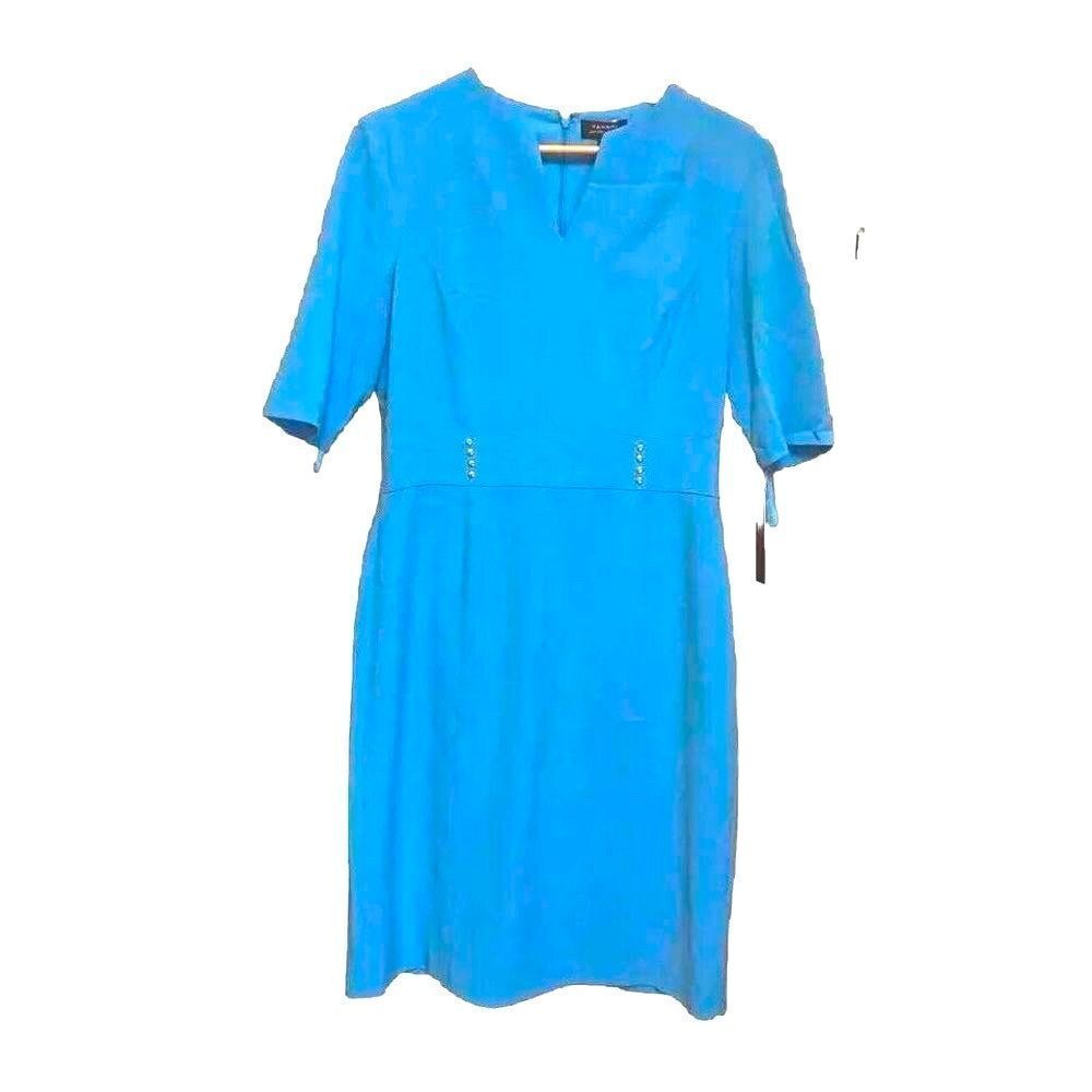 Tahari Arthur S Levine blue sheath knee length dress Size 8 Beautiful